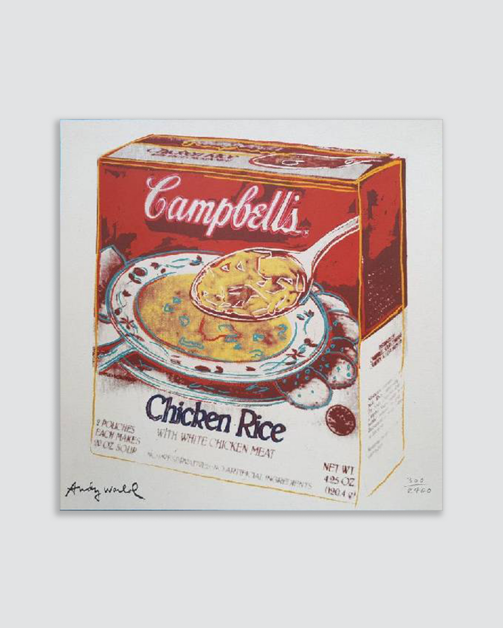 Campbell's soup box: Chicken rice - Andy Warhol